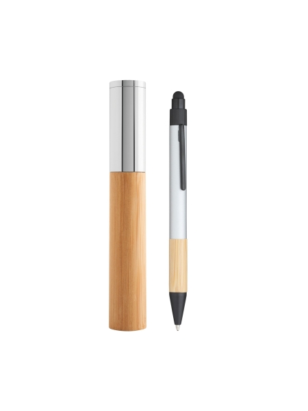 Penne con touch screen in bamboo e metallo Dermot