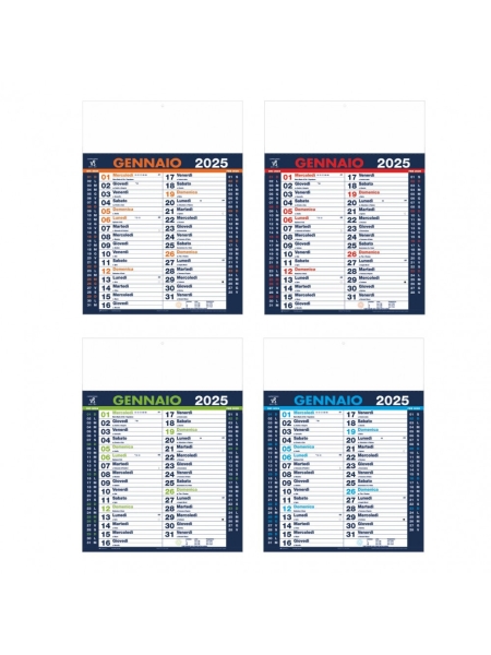 Calendario olandese trimestrale personalizzato Mediocolor 33 x 44 cm