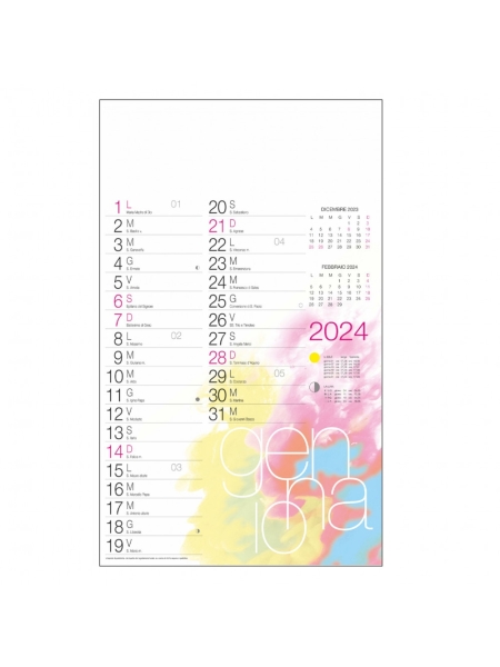 Calendario olandese personalizzato Design 28,8 x 47 cm