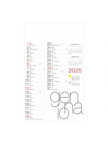 Calendario olandese personalizzato Design 28,8 x 47 cm