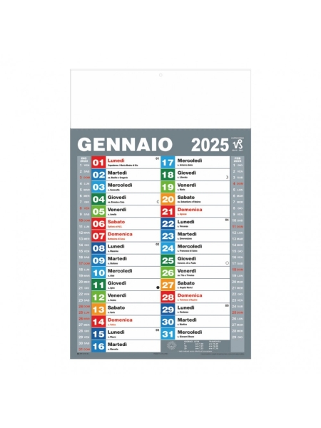 Calendario olandese personalizzato Economic Multicolor 28,8 x 47 cm