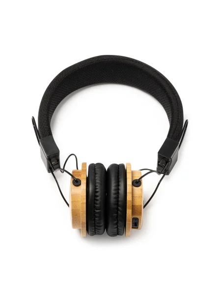 Cuffie wireless stereo personalizzabili in bamboo e RPET Olaf