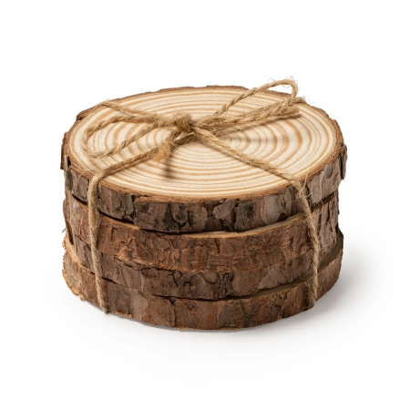 Set di 4 sottobicchieri legno di pino personalizzabili Priamo
