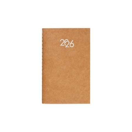 Agenda settimanale con copertina in cartoncino kraft personalizzata 9 x 14 cm