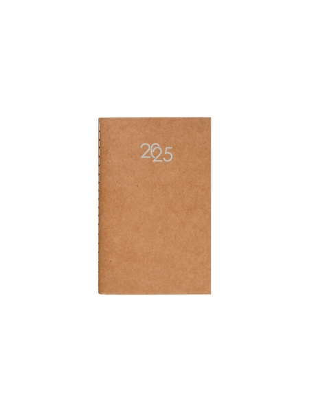 Agenda settimanale con copertina in cartoncino kraft personalizzata 9 x 14 cm