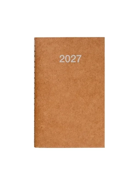 Agenda settimanale con copertina in cartoncino kraft personalizzata 9 x 14 cm