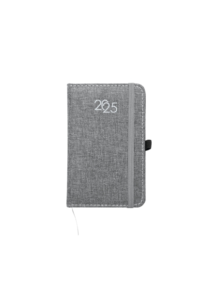 Agenda con elastico settimanale con copertina in R-Pet personalizzata 9 x 14 cm