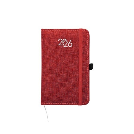Agenda con elastico settimanale con copertina in R-Pet personalizzata 9 x 14 cm