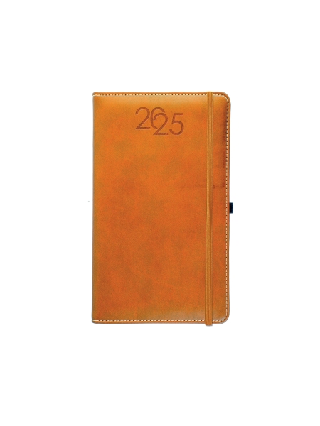 Agenda con elastico settimanale tascabile con copertina in poliuretano personalizzata 9 x 14 cm