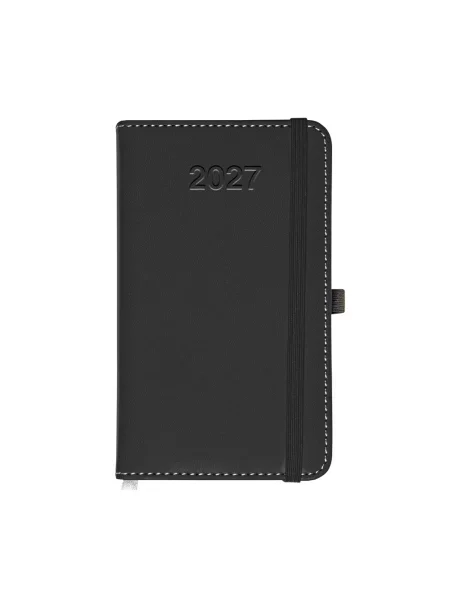 Agenda con elastico settimanale tascabile con copertina in poliuretano personalizzata 9 x 14 cm