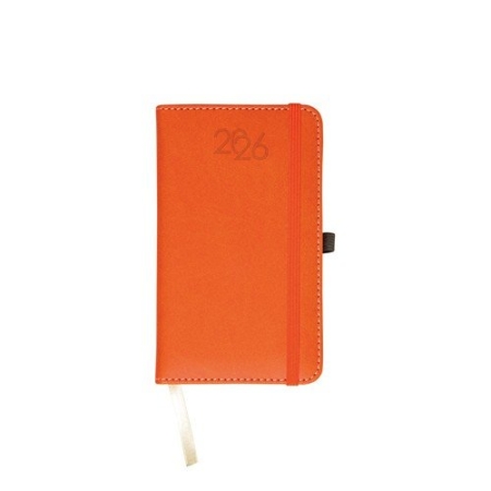 Agenda con elastico settimanale tascabile con copertina in poliuretano personalizzata 9 x 14 cm