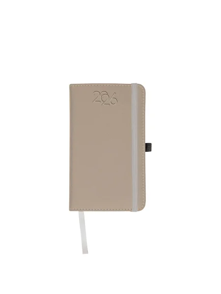 Agenda con elastico settimanale tascabile con copertina in poliuretano personalizzata 9 x 14 cm