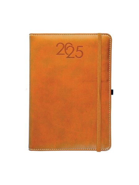 Agenda giornaliera sabato e domenica abbinati in poliuretano ed elastico personalizzata 12 x 18 cm