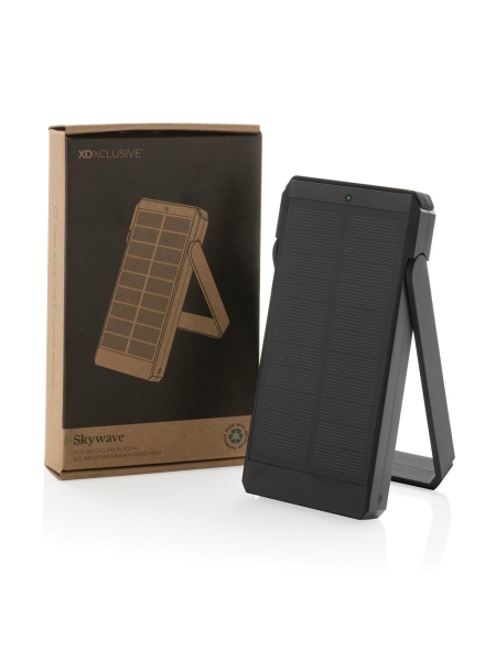 Power bank solare in plastica riciclata RCS personalizzato Skywave