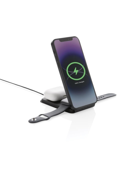 Caricabatterie Wireless Magnetico 15W – Supporto Da Scrivania Con Aggancio Magnetico E Amplificazione Audio, Per Smartphone, Comodino E Ufficio