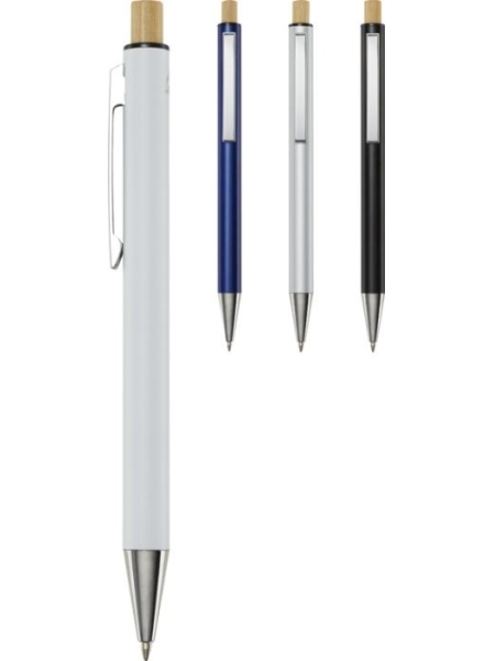 Penna a sfera in alluminio riciclato personalizzabile Cyrus Blue