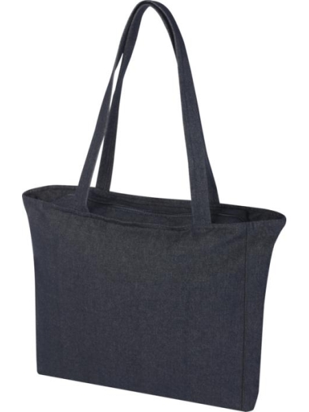 Shopper bag con cerniera in materiale riciclato personalizzata Weekender 42 x 45 x 11 cm