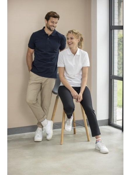 Polo unisex ecologica in tessuto riciclato personalizzata Elevate NXT Emerald