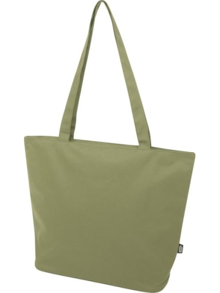 Shopper bag ecologica in poliestere riciclato con cerniera personalizzata Panama 36 x 47 x 17 cm