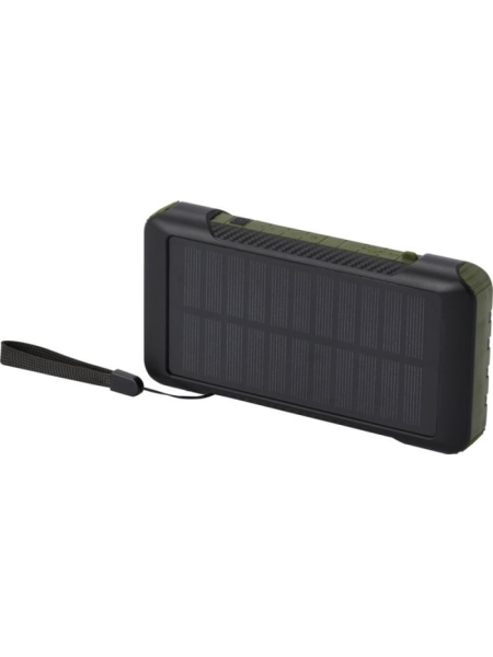 Power bank a dinamo solare in plastica riciclata personalizzato Soldy 10000 mAh