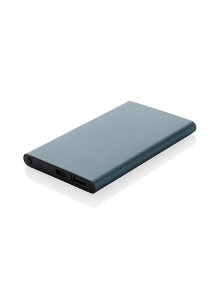 Power bank in plastica e alluminio riciclati personalizzato Aluminium Recycled 4000 mAh