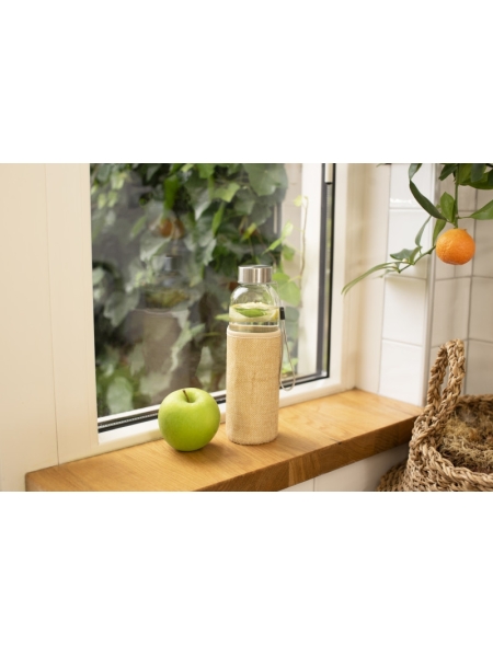 Bottiglie vetro 500 ml con custodia in juta Kaydence