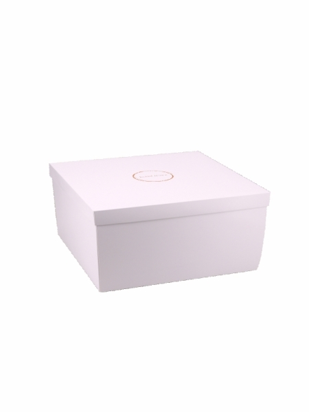 Scatola elegante automontante bianca 35x25x14 cm - Stampa a caldo
