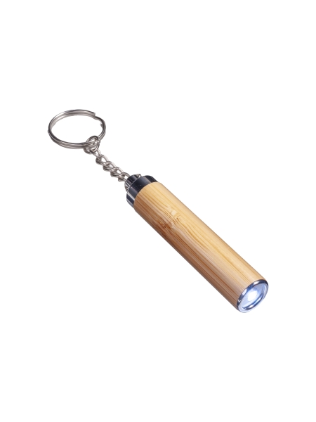 Portachiavi luce LED ecologico in bamboo personalizzato Florence