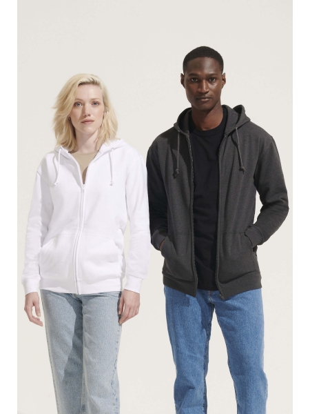 Felpa zip e cappuccio unisex personalizzata Sol's Carter