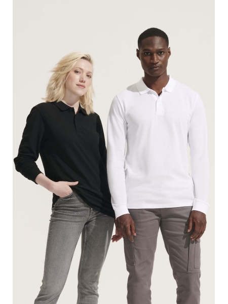 Polo manica lunga personalizzate unisex Sol's Planet Lsl