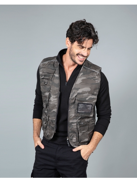 Gilet multitasche da lavoro personalizzato James Ross Collection Safari