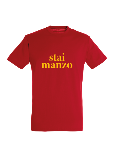 Maglietta unisex personalizzata con frase in romano stai manzo