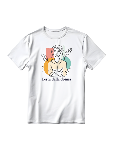 Maglietta in cotone personalizzata con logo Festa della Donna
