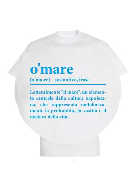 Maglietta unisex personalizzata con frase in napoletano o'mare