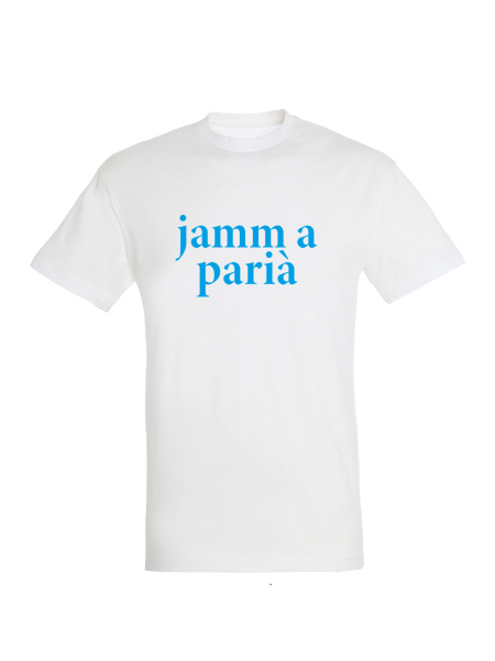 Maglietta unisex personalizzata con frase in napoletano jamm a parià