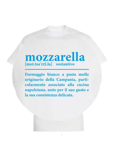 Maglietta unisex personalizzata con frase in napoletano mozzarella