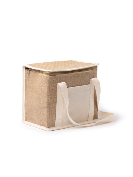 Borsa frigo in juta con tasca frontale in cotone Florit