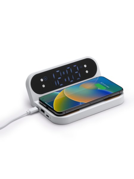 Caricatore wireless con orologio personalizzato Roly Senko 10 W