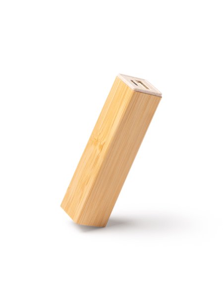 Power bank economico in bamboo e fibra grano personalizzato Roly Munter 2200 mAh