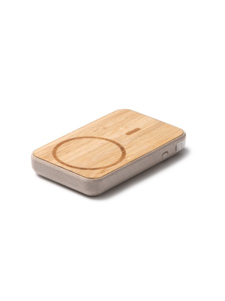 Power bank 5000 mAh eco in bamboo e fibra di grano personalizzato Roly Brener