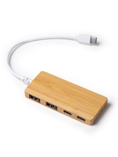 Hub USB eco in bamboo personalizzato Roly Pablek