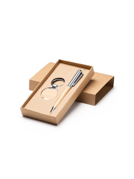 Penne regalo economiche in set con portachiavi personalizzato Roly Set Paulov