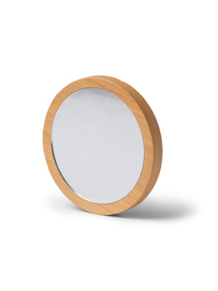 Specchietti da borsa economici tascabili in bamboo personalizzato Roly Mondo
