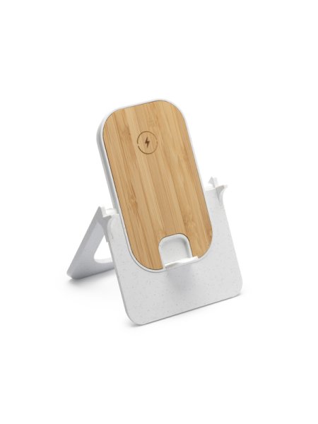 Caricatore wireless legno funzione supporto da personalizzare Roly Alok