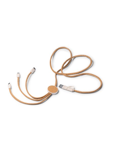 Cavetti ricarica cellulari 5 in 1 in sughero e fibra di grano da personalizzare Roly Metrik