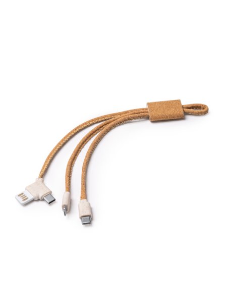 Cavetti per ricarica cellulari 5 in 1 ecologici personalizzati Roly Sevek