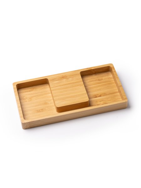 Caricatore wireless legno con portaoggetti personalizzato Roly Luke