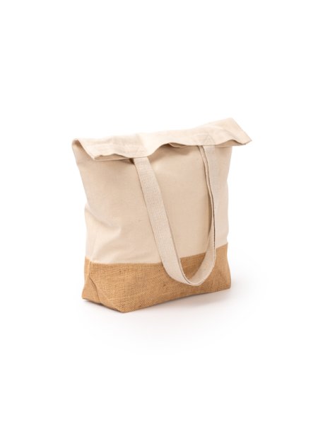 Borse shopper da personalizzare in cotone riciclato e juta Roly Mendes 41 x 41 x 13 cm