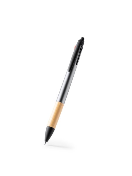 Penna 3 colori in plastica e bamboo personalizzata Nebel
