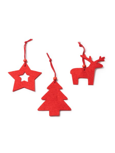 Set di ornamenti natalizi in feltro Carol